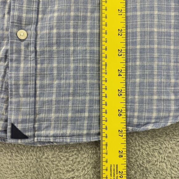 UNTUCKit Shirt Mens M Blue Plaid Brush Cotton Lined LS Button Front Collared - Picture 11 of 12